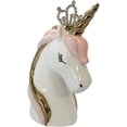 thumbnail image 1 of Unicorn Piggy Bank with Rhinestones Girls Ceramic Bank, 1 of 9