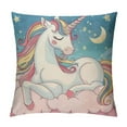 thumbnail image 1 of Unicorn Pillow Covers  Lovely Cartoon Pattern Pink Background Throw Pillowcase for Home Decor, 1 of 5