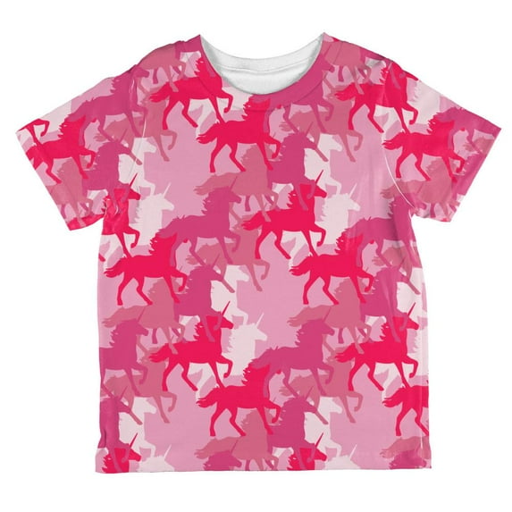 Unicorn Pink Camo Camouflage All Over Toddler T Shirt Multi 2T