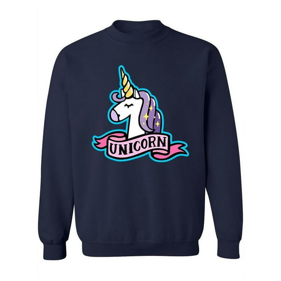 Unicorn Pink Ribbon Design. Sweatshirt Women -Image by Shutterstock, Female Large