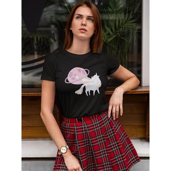 Unicorn Planet Shaped T-Shirt Women -Image by Shutterstock, Female Large