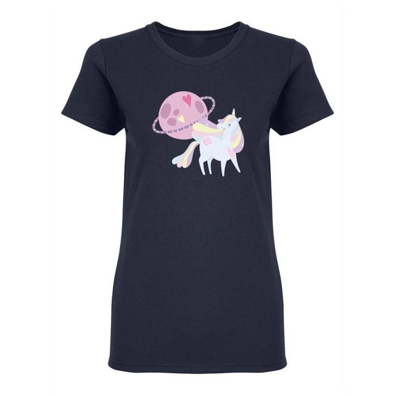 Unicorn Planet Shaped T-Shirt Women -Image by Shutterstock, Female XX-Large