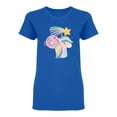 thumbnail image 1 of Unicorn Planet Shooting Star Shaped T-Shirt Women -Image by Shutterstock, Female Small, 1 of 2
