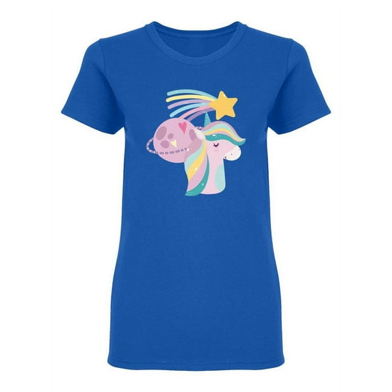 Unicorn Planet Shooting Star Shaped T-Shirt Women -Image by Shutterstock, Female Small