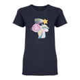 thumbnail image 1 of Unicorn Planet Shooting Star Shaped T-Shirt Women -Image by Shutterstock, Female Small, 1 of 2