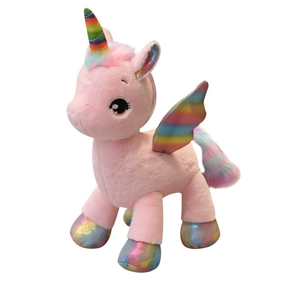 Unicorn Plush Toy with Fantastic Rainbow Glowing Wings - Stuffed Animal Doll for Girls - 40 cm