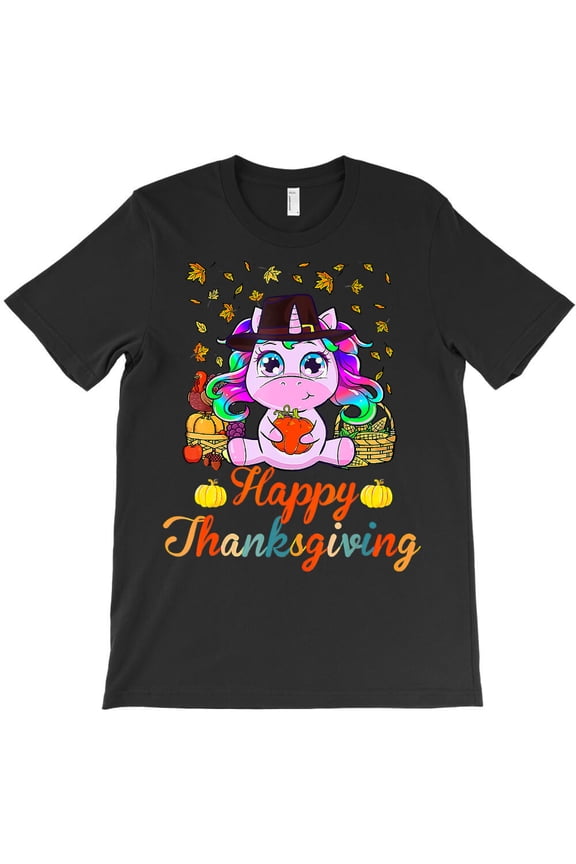 Unicorn Pony Funny Happy Thanksgiving Gobble Unicorn Boys Girls, Pony G6029 Unisex T-Shirt, Up to Size 5XL