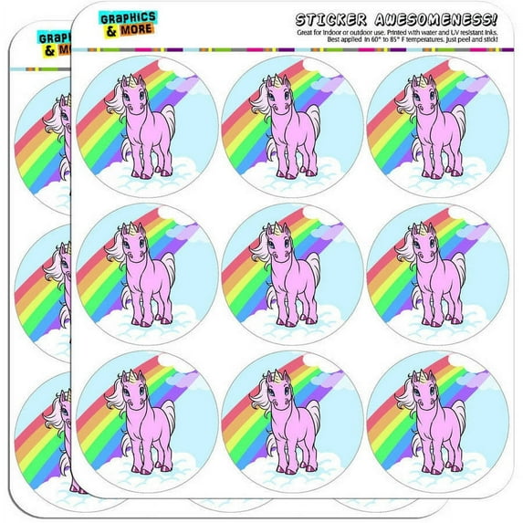Unicorn Pony Rainbow Pink 18 2" Planner Calendar Scrapbooking Crafting Stickers