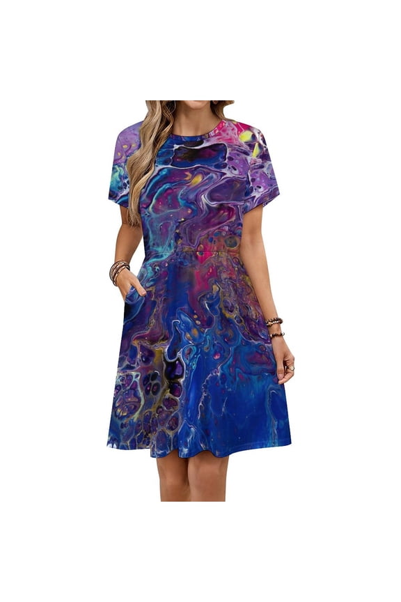 Unicorn Poop Women's Dress Short Sleeve Summer Sundress Summer Women Clothes