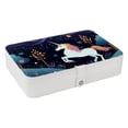 thumbnail image 1 of Unicorn Portable PU Leather Jewelry Box Organizer with Removable Compartment, Necklace Holder, Bracelet Holder, 1 of 6