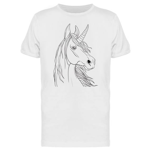 Unicorn Portrait Animal Art T-Shirt Men -Image by Shutterstock, Male 4X-Large