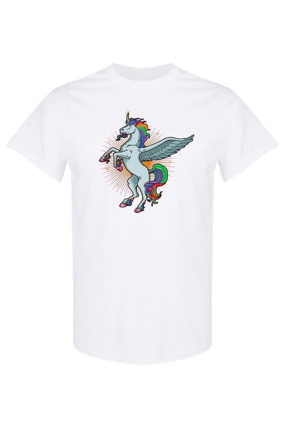 Unicorn Posing T-Shirt Men -Image by Shutterstock, Male Small