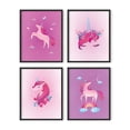thumbnail image 1 of Unicorn Posters Set of 4 By The Carefree Bee | Unicorn Bedroom Décor | Unicorn Room Decorations for Girls/Kids Bedroom | Nursery Decor for Girls, Unicorn Art Prints (Set of 4) 8x10 - Framed Black, 1 of 6