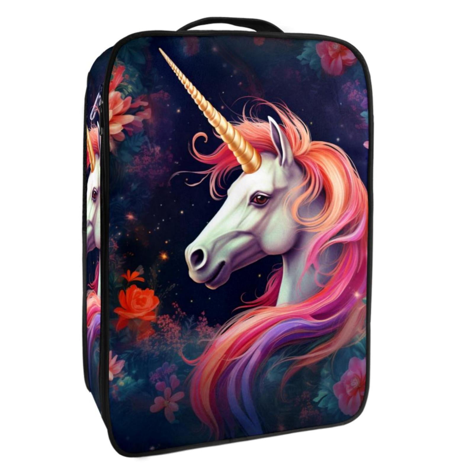 Showman ® Unicorn printed nylon 8 pocket boot organizer.