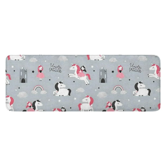 Unicorn Princess Castle Pattern Kitchen Rug Mat,Kitchen Runner Rugs Non Skid Washable,Decorative Kitchen Floor Mats for Kitchen,Sink,Laundry,17"x47.2"