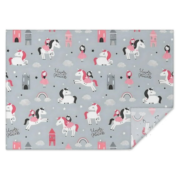Unicorn Princess Castle Pattern Rectangle Tablecloth 60"x84",Waterproof Polyester Rectangle Table Cloth, Wipeable Spillproof Polyester Tablecloth for Dining, Camping, Indoor and Outdoor