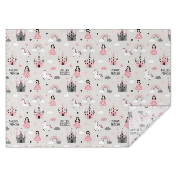 Unicorn Princess Castle Pattern Rectangle Tablecloth 60"x84",Waterproof Polyester Rectangle Table Cloth, Wipeable Spillproof Polyester Tablecloth for Dining, Camping, Indoor and Outdoor
