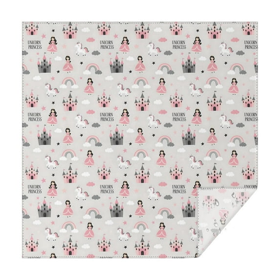 Unicorn Princess Castle Pattern Square Tablecloth,Waterproof Square Table Cover,Wipeable Spillproof Washable Table Cover for Home Kitchen Party Decor 60"x60"(152x152cm)