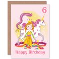 thumbnail image 1 of Unicorn Princess Magic 6th Birthday Greetings Card Plus Envelope Blank inside, 1 of 3