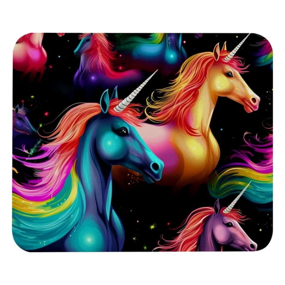 Unicorn Printed Gaming Mousepad Desk Pad, Square 8.3x9.8 Inch Non-Slip Rubber Bottom Mouse Mat for Office and Gaming