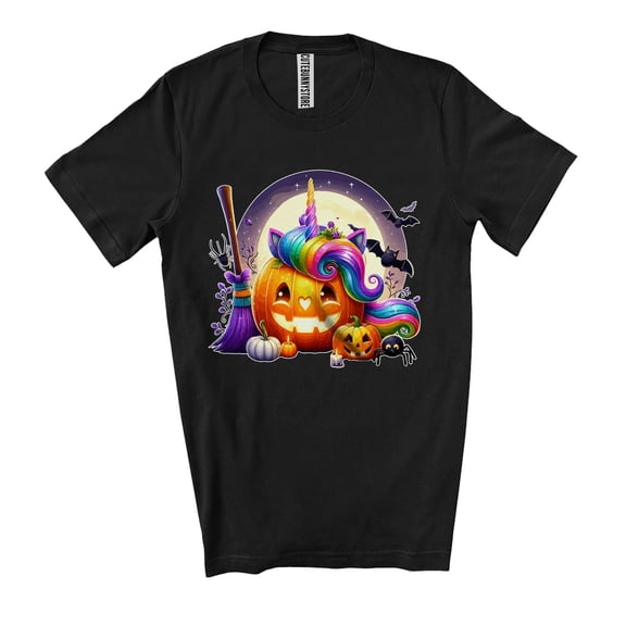 Unicorn Pumpkin Face; Creepy Halloween Carved Pumpkin Unicorn Lover; Boys Girls Family Unisex T-Shirt
