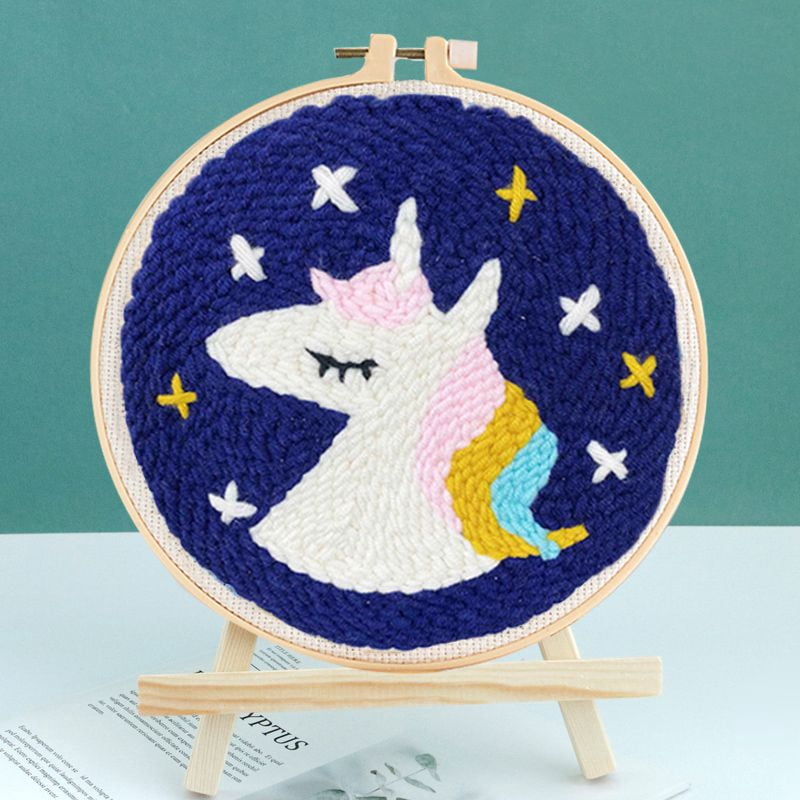 Unicorn Punch Needle Kits Adults Beginner, Handcraft DIY Craft Hoop Kit ...