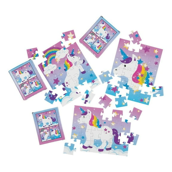 Unicorn Puzzles - Party Favors - 12 Pieces