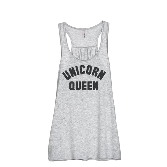 Unicorn Queen Women's Fashion Sleeveless Flowy Racerback Workout Yoga Tank Top Sport Grey Large
