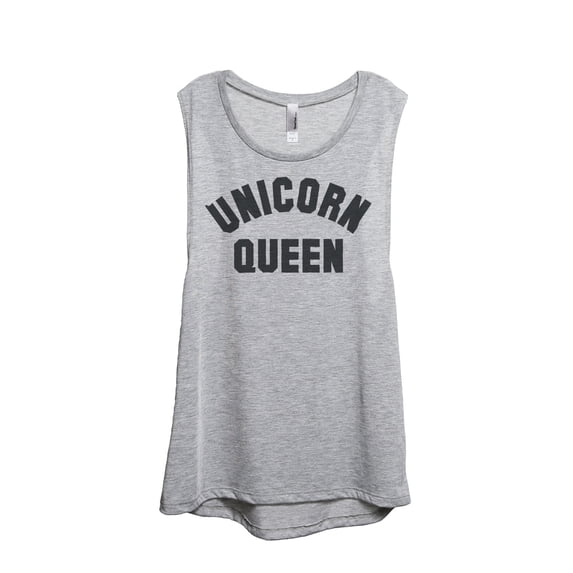 Unicorn Queen Women's Fashion Sleeveless Muscle Workout Yoga Tank Top Sport Grey X-Large