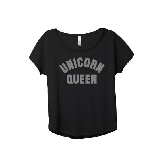 Unicorn Queen Women's Fashion Slouchy Dolman T-Shirt Tee Heather Black Large