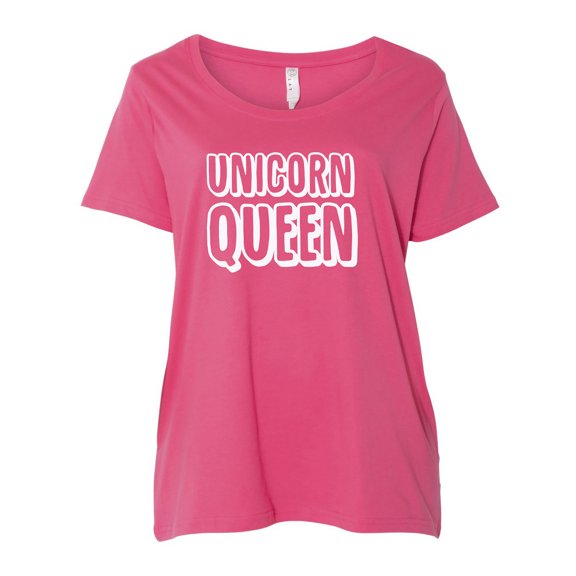 Unicorn Queen Womens Plus Size Scoopneck Tee