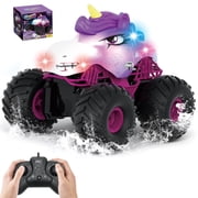 Monster RC Truck, Amphibious Remote Control Car,118 All Terrain off Road Vehicle for Kids, 360   Rotation Stunt Car with LED Light
