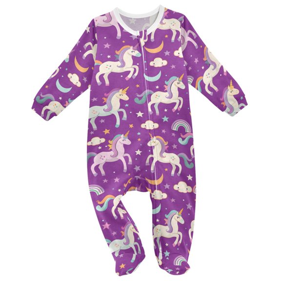 Unicorn Rainbow Clouds Baby Sleeper One-Piece Footies Newborn Roomper 9Months
