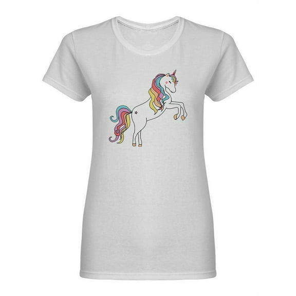 Unicorn Rainbow Design  Shaped T-Shirt Women -Image by Shutterstock, Female Large