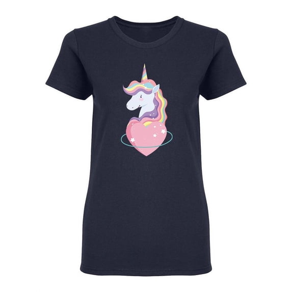 Unicorn Rainbow Hair Shaped T-Shirt Women -Image by Shutterstock, Female Large