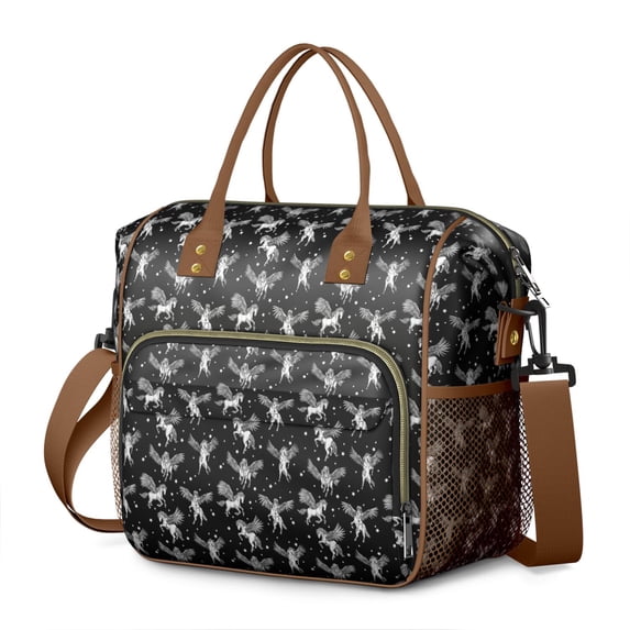 Unicorn & Rainbow Insulated Lunch Bag - Large Leakproof Cooler Tote with Mythical Horse Design, Waterproof Multi-Pocket Picnic Bag
