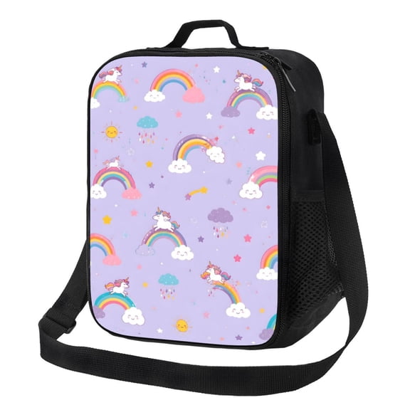Unicorn Rainbow Lunch Bag Insulated Thermal Lunch Box with Shoulder Strap & Handle for Women and Men