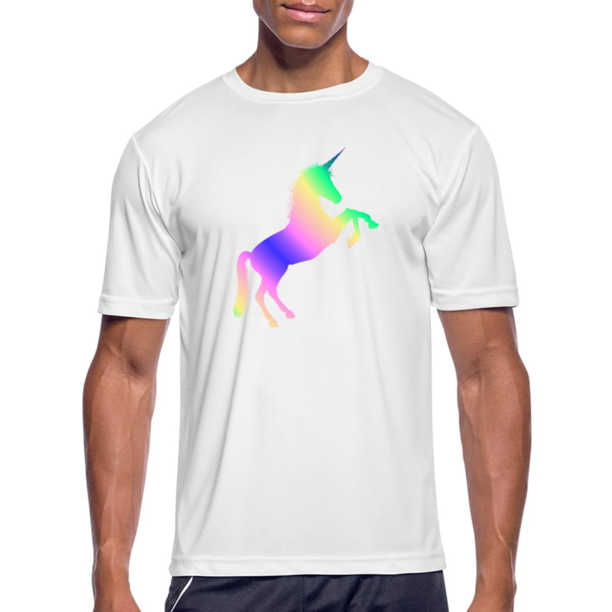 Unicorn Rainbow Men's Moisture Wicking Performance T-Shirt Outdoor ...