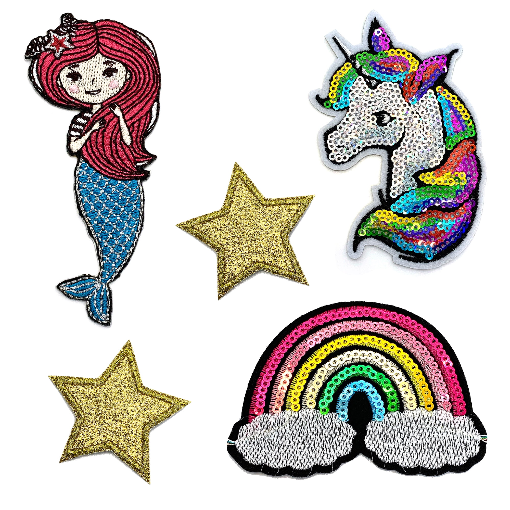 Rainbow Unicorn Iron on Patches, Cute Embroidered Patch, Kids Sew on Patch  