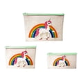 thumbnail image 1 of Unicorn Rainbow Transparent Clear Zipper Pouch Set of 3 Bags Green, 1 of 2