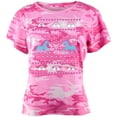 thumbnail image 1 of Unicorn Rainbow Ugly Christmas Sweater Juniors T Shirt Pink Camouflage SM, 1 of 1