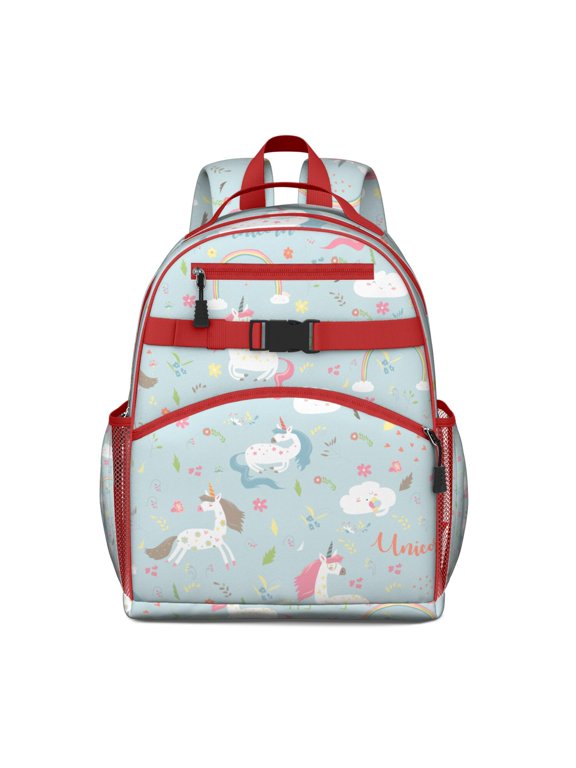 Unicorn Rainbow Waterproof School Backpack - Ergonomic Travel Daypack with Chest Strap for Teens, Breathable Padded Spine Protection