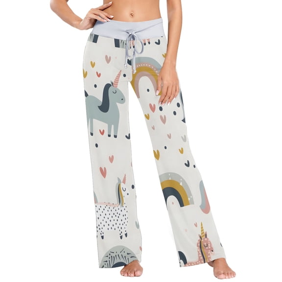 Unicorn Rainbow Womens Sleep Pajama Pants Waistband Lounge Sleepwear Pjs Sweatpants Yoga Pants