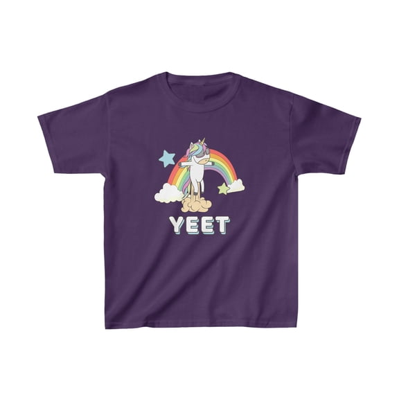 Unicorn Rainbow 'Yeet' Kids T-Shirt - Adorable and Fun!