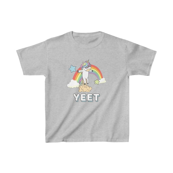 Unicorn Rainbow 'Yeet' Kids T-Shirt - Adorable and Fun!