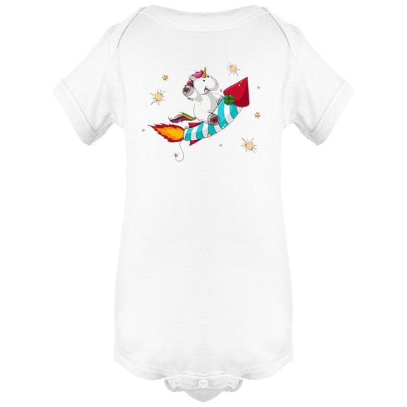 Unicorn Rides A Rocket Bodysuit Infant -Image by Shutterstock,  Newborn