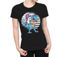thumbnail image 1 of Unicorn Riding Dinosaur Fun Whimsical Fantasy Creature Adventure Unisex T-Shirt up to size 5XL, 1 of 2