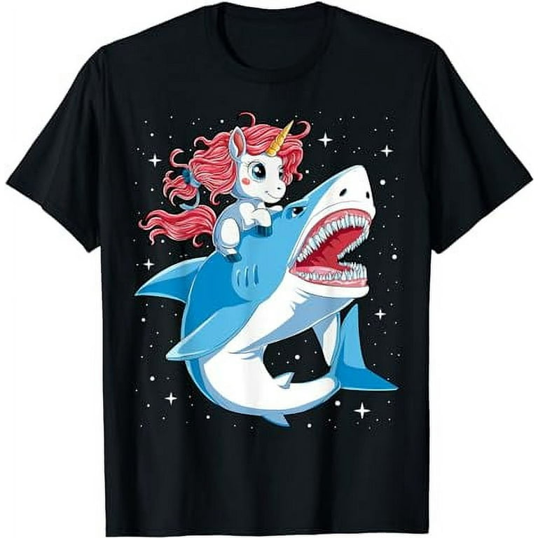 Unicorn Riding Shark T Shirt Boys Kids Space Galaxy Gifts Unicorn Riding Shark T Shirt Boys Kids Space Galaxy Gifts
