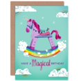 thumbnail image 1 of Unicorn Rocking Magical Birthday Greetings Card Plus Envelope Blank inside, 1 of 3