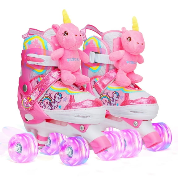 Unicorn Roller Skates for Girl Kids Toddler Light up &Adjustable Sizes for Birthday Christmas Gifts